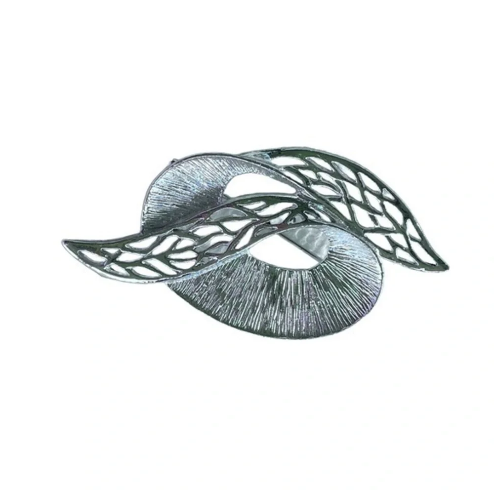 Vintage Silver Tone Pin Brooch Geometric Signed Celebrity NY Jewelry Silver Tone